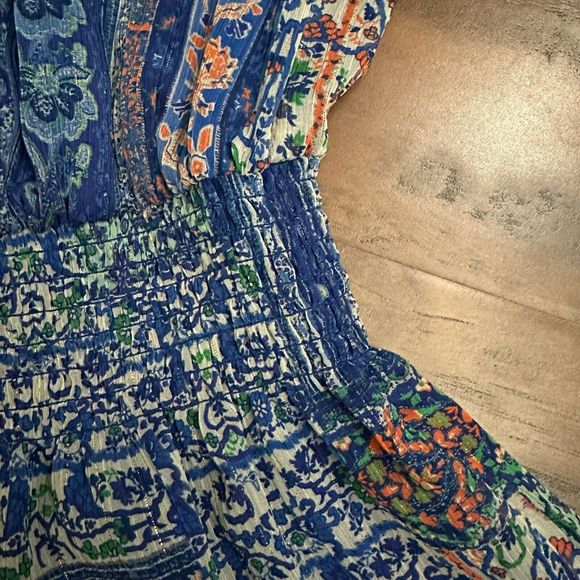 RAMY BROOK Patchwork Printed Paris Mini Dress in Blue Patchwork - Picture 5 of 13